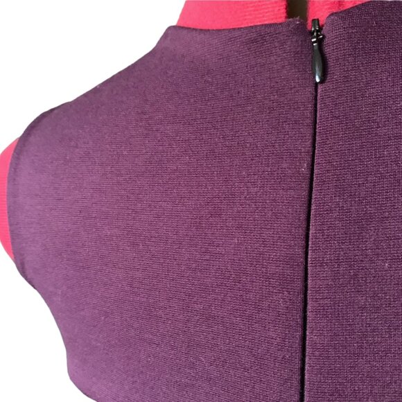 EVE LAVOIE - Asymmetrical short sleeveless dress black and burgundy  horse print - Picture 9 of 12